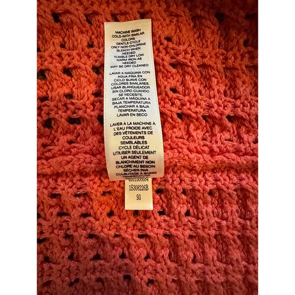 Chico’s Women’s Coral Open Knit Cardigan – Size 2 (XL) CoastalGrandma Boho - Picture 7 of 8